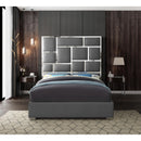  Color_Grey  Size_Queen  -- Milan Grey Vegan Leather Upholstered Queen Bed IMAGE 5