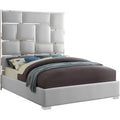  Color_White Size_Queen -- Milan White Vegan Leather Upholstered Queen Bed IMAGE 1