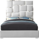  Color_White  Size_Queen  -- Milan White Vegan Leather Upholstered Queen Bed IMAGE 2
