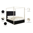  Color_Black Size_King -- Porter Black Velvet Upholstered King Bed IMAGE 4