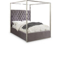  Color_Grey  Size_King  -- Porter Grey Velvet Upholstered King Bed IMAGE 1