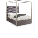  Color_Grey  Size_King  -- Porter Grey Velvet Upholstered King Bed IMAGE 1