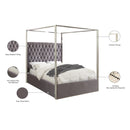  Color_Grey  Size_King  -- Porter Grey Velvet Upholstered King Bed IMAGE 4