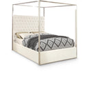  Color_White  Size_King  -- Porter White Velvet Upholstered King Bed IMAGE 1