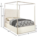  Color_White  Size_King  -- Porter White Velvet Upholstered King Bed IMAGE 3