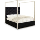  Color_Black  Size_Queen  -- Porter Black Velvet Upholstered Queen Bed IMAGE 1