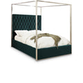  Color_Green Size_Queen -- Porter Green Velvet Upholstered Queen Bed IMAGE 1