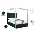  Color_Green  Size_Queen  -- Porter Green Velvet Upholstered Queen Bed IMAGE 4