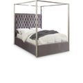  Color_Grey Size_Queen -- Porter Grey Velvet Upholstered Queen Bed IMAGE 1