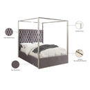  Color_Grey  Size_Queen  -- Porter Grey Velvet Upholstered Queen Bed IMAGE 4