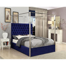  Color_Navy  Size_Queen  -- Porter Navy Velvet Upholstered Queen Bed IMAGE 2