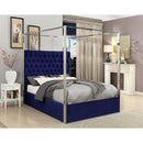  Color_Navy  Size_Queen  -- Porter Navy Velvet Upholstered Queen Bed IMAGE 3