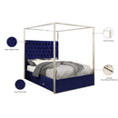  Color_Navy  Size_Queen  -- Porter Navy Velvet Upholstered Queen Bed IMAGE 5