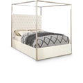  Color_White Size_Queen -- Porter White Velvet Upholstered Queen Bed IMAGE 1