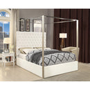  Color_White  Size_Queen  -- Porter White Velvet Upholstered Queen Bed IMAGE 2