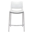  Zuo Ace 101390 Counter Stool - White & Silver IMAGE 3