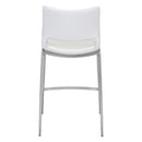  Zuo Ace 101390 Counter Stool - White & Silver IMAGE 4