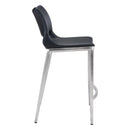  Zuo Ace 101391 Counter Stool - Black & Silver IMAGE 2