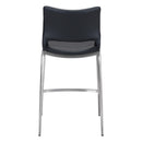  Zuo Ace 101391 Counter Stool - Black & Silver IMAGE 4