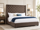 HH224-Brown Velvet Diamonds Queen Bed