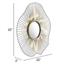  Zuo Comet A12217 Round Mirror - Black & Gold IMAGE 5