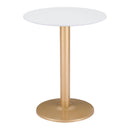  Zuo Alto 101570 Bistro Table - White & Gold IMAGE 1