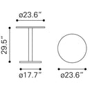  Zuo Alto 101570 Bistro Table - White & Gold IMAGE 9
