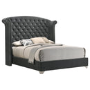  Size_King -- Melody 223381KE Upholstered Eastern King Wingback Bed - Grey IMAGE 1