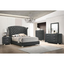  Size_King -- Melody 223381KE Upholstered Eastern King Wingback Bed - Grey IMAGE 2