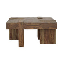 Coaster Furniture Samira 724138 Square Solid Wood Coffee Table - Natural Sheesham IMAGE 2