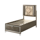  Size_Twin -- Skylar 25340T Twin Bed with LED & Storage IMAGE 4