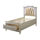  Size_Twin -- Kaitlyn 27240T Twin Bed with LED & Storage IMAGE 3