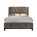  Size_Queen -- Acme Furniture Avantika Upholstered Panel Bed with Storage IMAGE 1