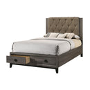  Size_Queen -- Acme Furniture Avantika Upholstered Panel Bed with Storage IMAGE 2