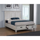  Size_Queen  --  Franco 205330Q Wood Queen Storage Panel Bed - Distressed White IMAGE 5