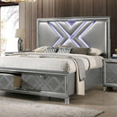  Color_Silver  Size_Queen  -- Furniture of America Emmeline Upholstered Panel Bed with Storage IMAGE 1