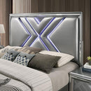  Color_Silver  Size_Queen  -- Furniture of America Emmeline Upholstered Panel Bed with Storage IMAGE 4
