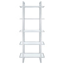 Coaster Furniture Hartford 805538 79-inch 5-shelf Glass Bookshelf - Chrome IMAGE 6