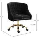 Meridian Arden Black Velvet Upholstered Office Chair IMAGE 11