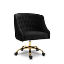  Meridian Arden Black Velvet Upholstered Office Chair IMAGE 1