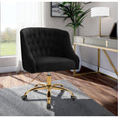  Meridian Arden Black Velvet Upholstered Office Chair IMAGE 2