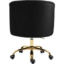  Meridian Arden Black Velvet Upholstered Office Chair IMAGE 3