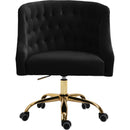  Meridian Arden Black Velvet Upholstered Office Chair IMAGE 4
