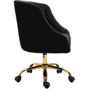  Meridian Arden Black Velvet Upholstered Office Chair IMAGE 5