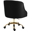  Meridian Arden Black Velvet Upholstered Office Chair IMAGE 6