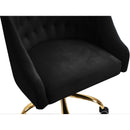  Meridian Arden Black Velvet Upholstered Office Chair IMAGE 8