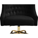  Meridian Arden Black Velvet Upholstered Office Chair IMAGE 9