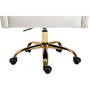  Meridian Arden Cream Velvet Upholstered Office Chair IMAGE 10