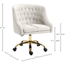  Meridian Arden Cream Velvet Upholstered Office Chair IMAGE 11