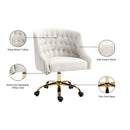  Meridian Arden Cream Velvet Upholstered Office Chair IMAGE 12
